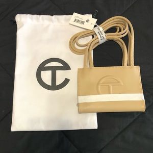 Telfar Small Shopping Bag in Cream Vegan Leather